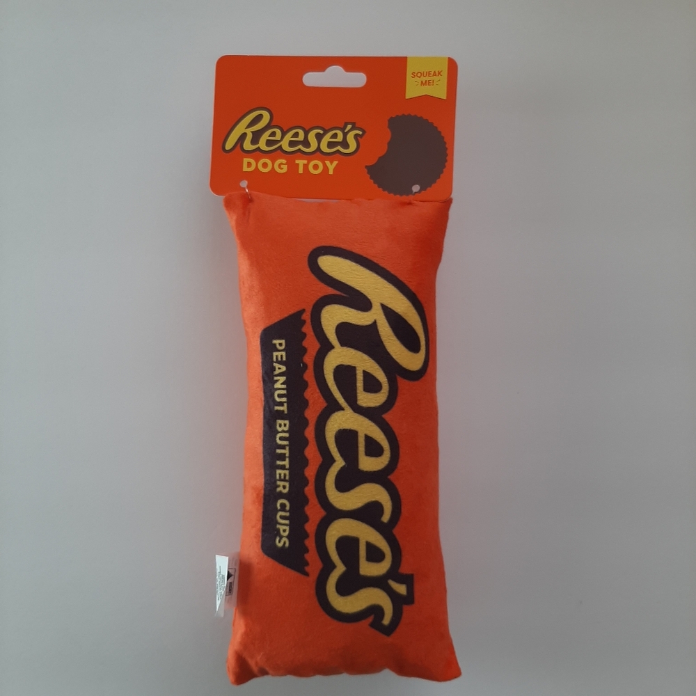 Dog Toy Chew Squeaky Toy Hershey's Reese's Themed Puppy Pup Soft Orange